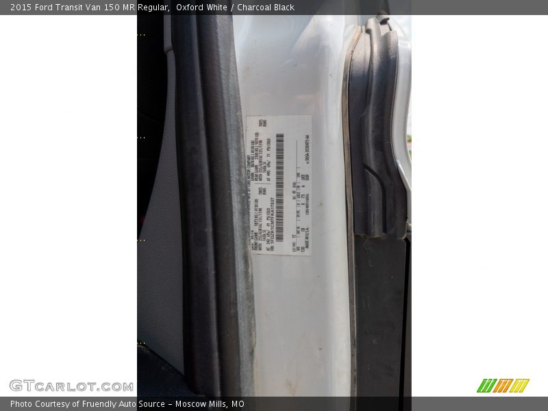 Oxford White / Charcoal Black 2015 Ford Transit Van 150 MR Regular