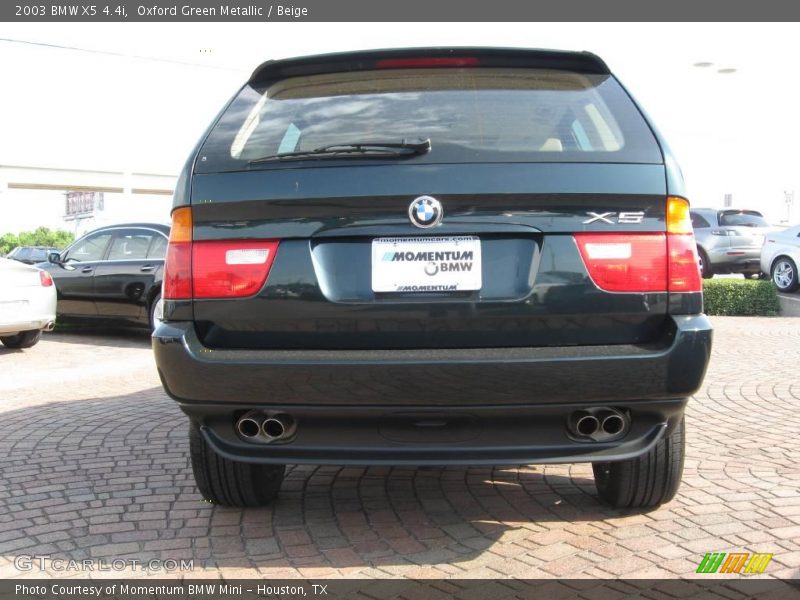 Oxford Green Metallic / Beige 2003 BMW X5 4.4i
