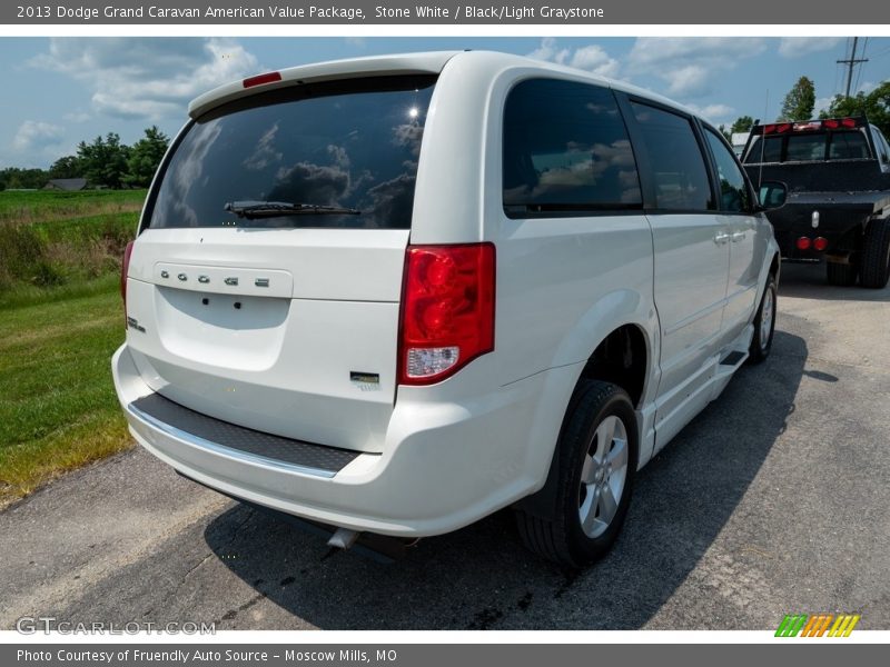 Stone White / Black/Light Graystone 2013 Dodge Grand Caravan American Value Package