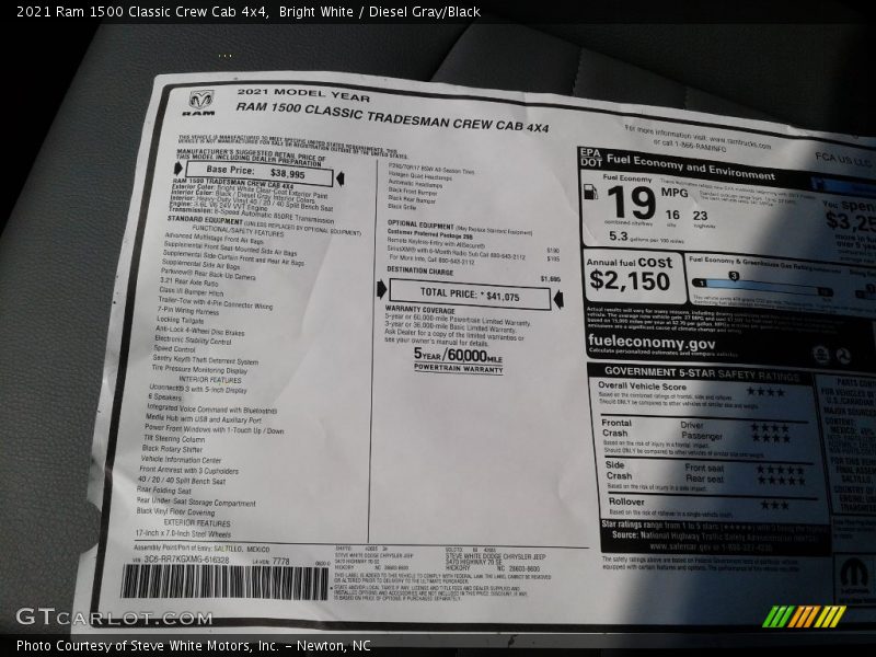 Bright White / Diesel Gray/Black 2021 Ram 1500 Classic Crew Cab 4x4