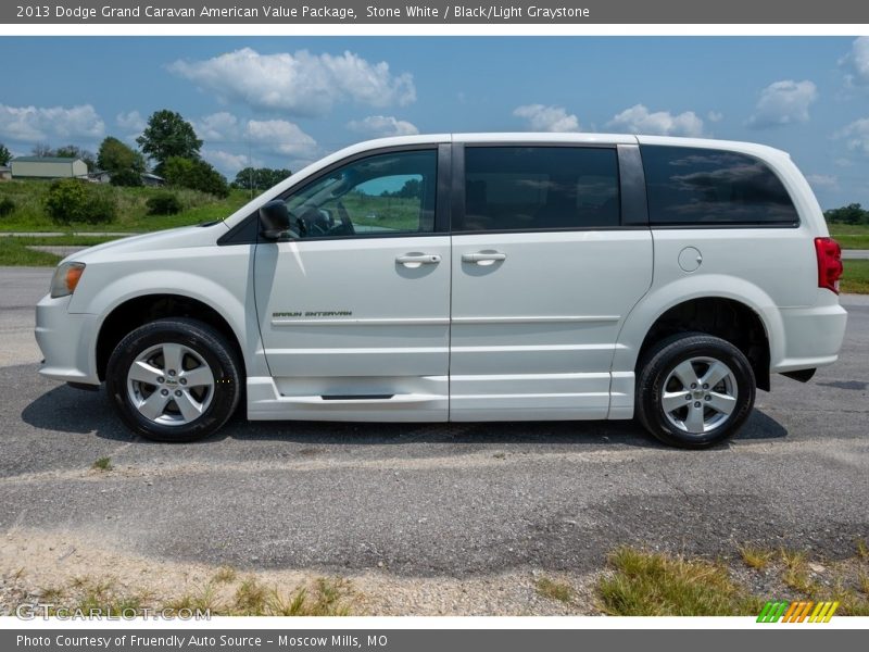 Stone White / Black/Light Graystone 2013 Dodge Grand Caravan American Value Package