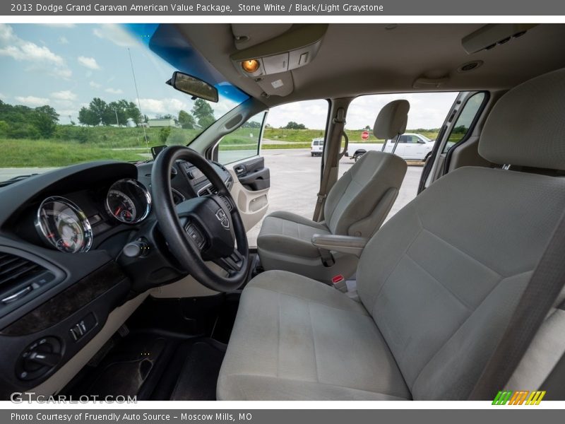Stone White / Black/Light Graystone 2013 Dodge Grand Caravan American Value Package
