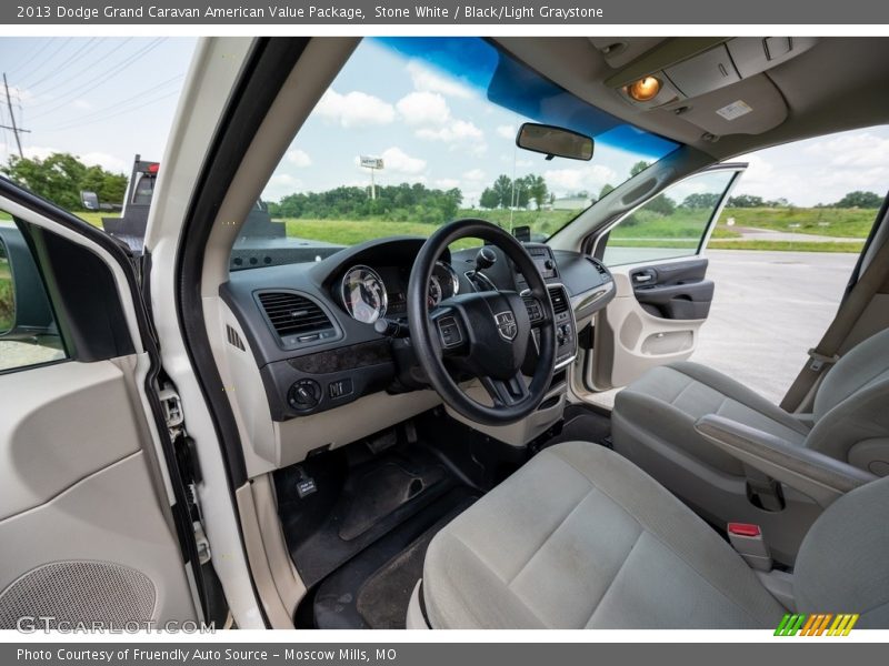 Stone White / Black/Light Graystone 2013 Dodge Grand Caravan American Value Package