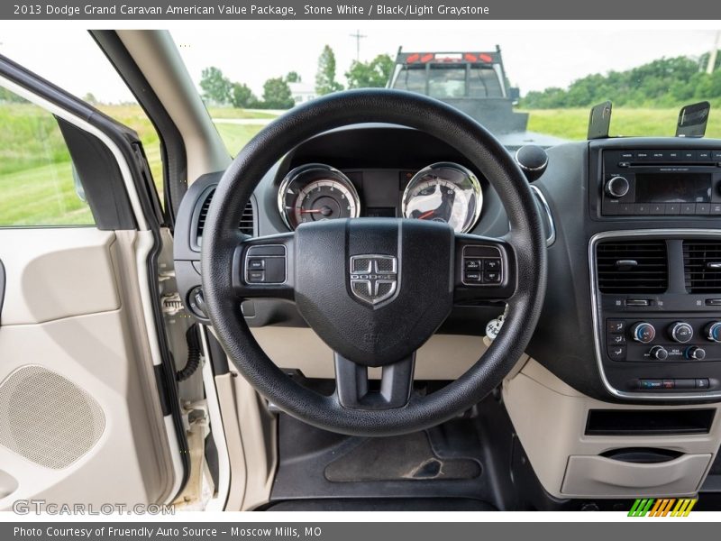 Stone White / Black/Light Graystone 2013 Dodge Grand Caravan American Value Package