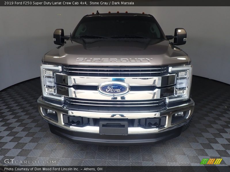 Stone Gray / Dark Marsala 2019 Ford F250 Super Duty Lariat Crew Cab 4x4