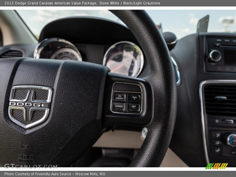 Stone White / Black/Light Graystone 2013 Dodge Grand Caravan American Value Package