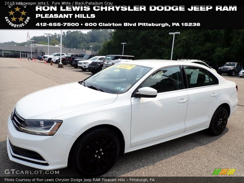 Pure White / Black/Palladium Gray 2017 Volkswagen Jetta S