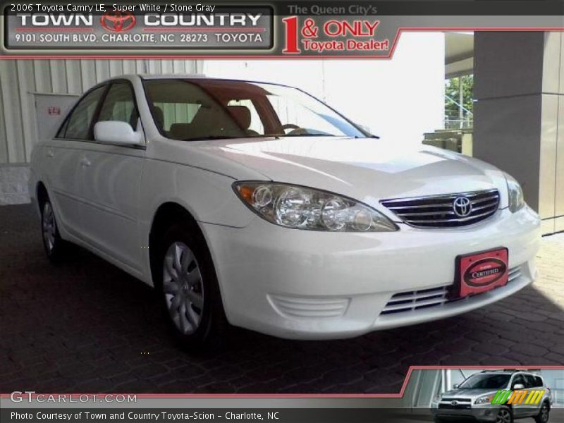 Super White / Stone Gray 2006 Toyota Camry LE