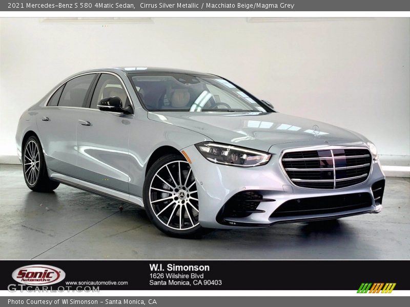 Cirrus Silver Metallic / Macchiato Beige/Magma Grey 2021 Mercedes-Benz S 580 4Matic Sedan