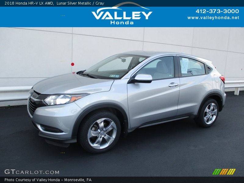 Lunar Silver Metallic / Gray 2018 Honda HR-V LX AWD