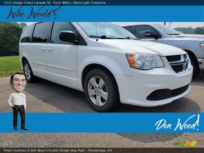 Stone White / Black/Light Graystone 2013 Dodge Grand Caravan SE