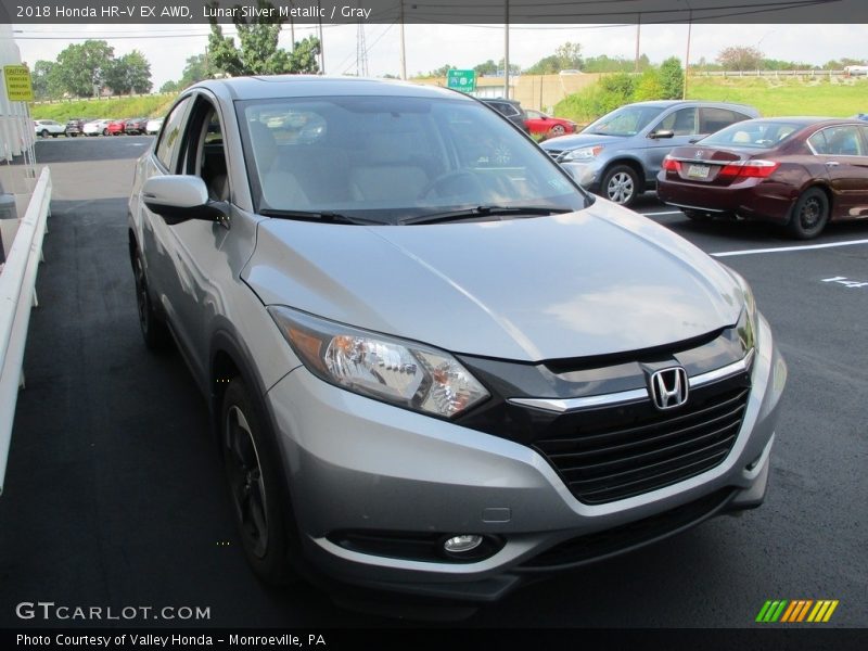 Lunar Silver Metallic / Gray 2018 Honda HR-V EX AWD