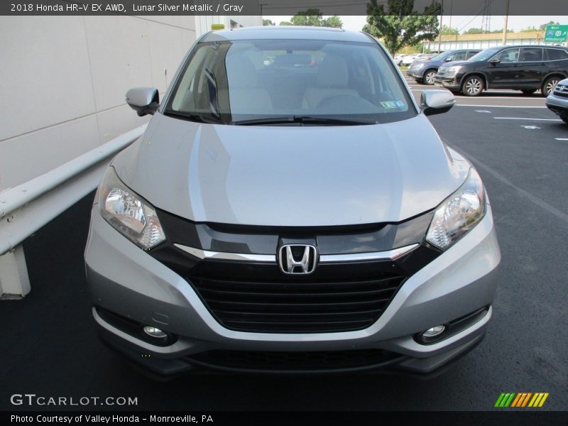 Lunar Silver Metallic / Gray 2018 Honda HR-V EX AWD