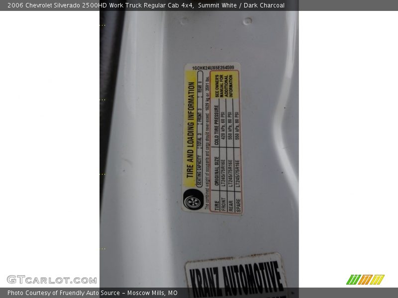 Summit White / Dark Charcoal 2006 Chevrolet Silverado 2500HD Work Truck Regular Cab 4x4