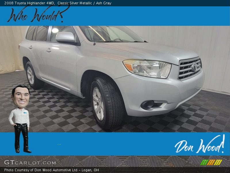 Classic Silver Metallic / Ash Gray 2008 Toyota Highlander 4WD