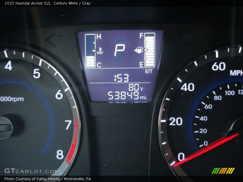 Century White / Gray 2015 Hyundai Accent GLS