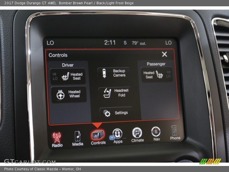 Bomber Brown Pearl / Black/Light Frost Beige 2017 Dodge Durango GT AWD