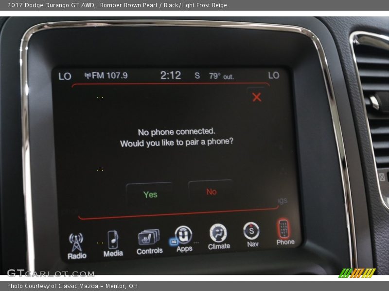 Bomber Brown Pearl / Black/Light Frost Beige 2017 Dodge Durango GT AWD