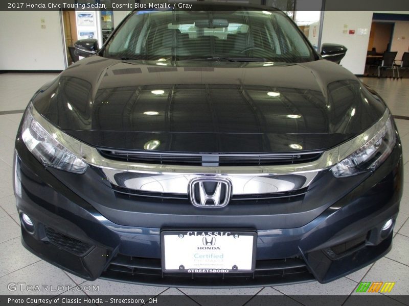 Cosmic Blue Metallic / Gray 2017 Honda Civic Touring Sedan