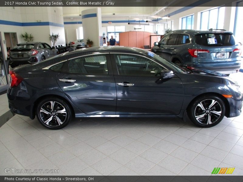Cosmic Blue Metallic / Gray 2017 Honda Civic Touring Sedan