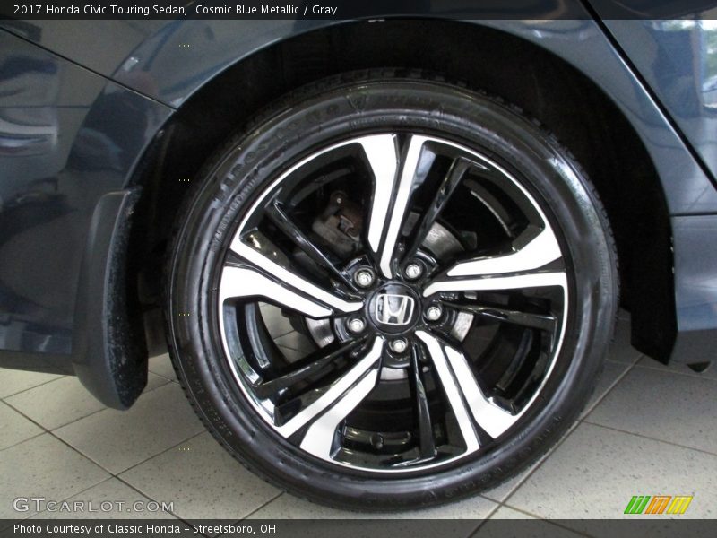 Cosmic Blue Metallic / Gray 2017 Honda Civic Touring Sedan