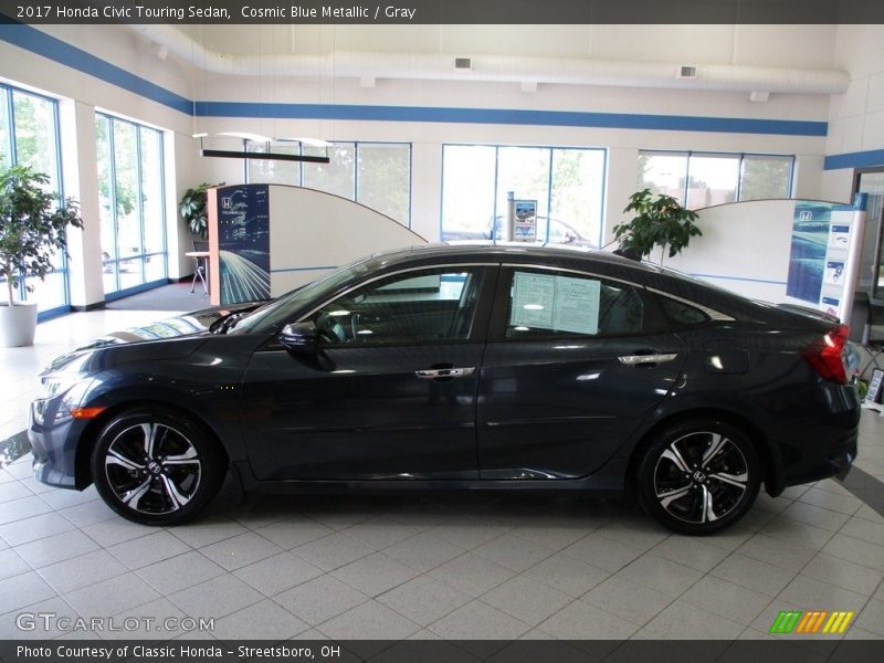 Cosmic Blue Metallic / Gray 2017 Honda Civic Touring Sedan