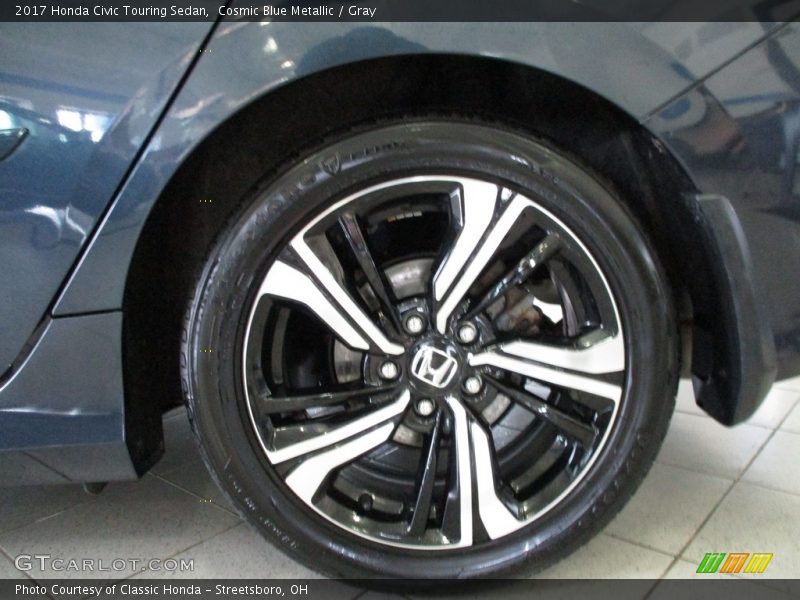 Cosmic Blue Metallic / Gray 2017 Honda Civic Touring Sedan