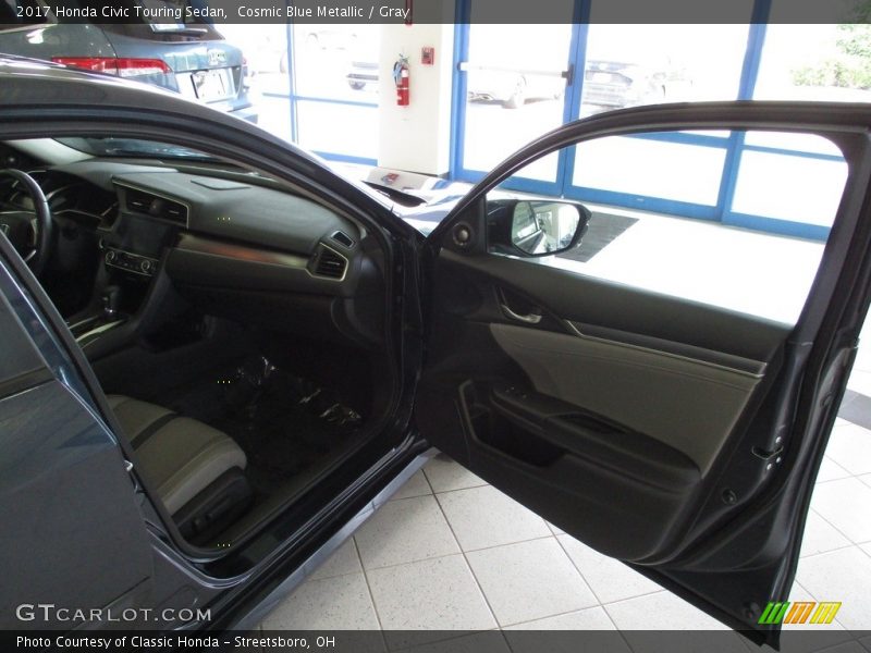 Cosmic Blue Metallic / Gray 2017 Honda Civic Touring Sedan
