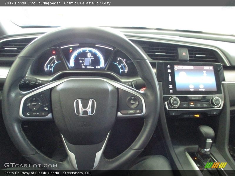 Cosmic Blue Metallic / Gray 2017 Honda Civic Touring Sedan