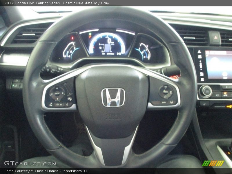 Cosmic Blue Metallic / Gray 2017 Honda Civic Touring Sedan