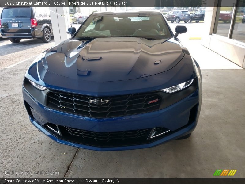 Riverside Blue Metallic / Jet Black 2021 Chevrolet Camaro LT Coupe