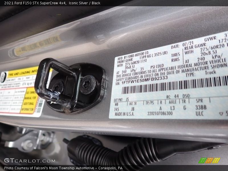 Iconic Silver / Black 2021 Ford F150 STX SuperCrew 4x4