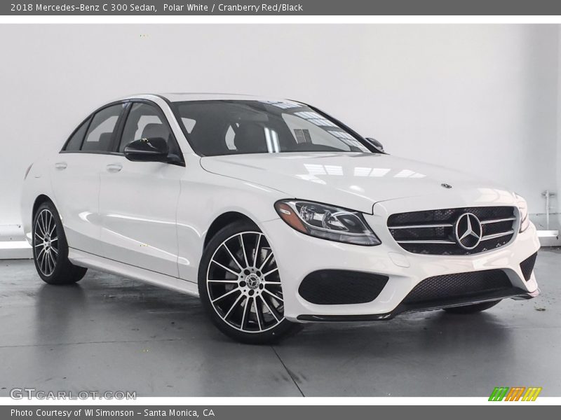 Polar White / Cranberry Red/Black 2018 Mercedes-Benz C 300 Sedan