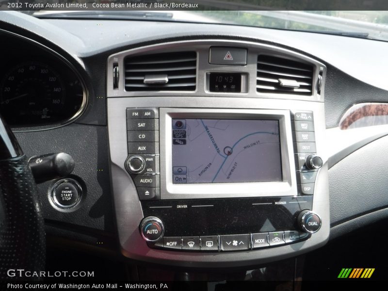 Cocoa Bean Metallic / Black/Bordeaux 2012 Toyota Avalon Limited