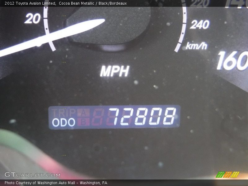 Cocoa Bean Metallic / Black/Bordeaux 2012 Toyota Avalon Limited