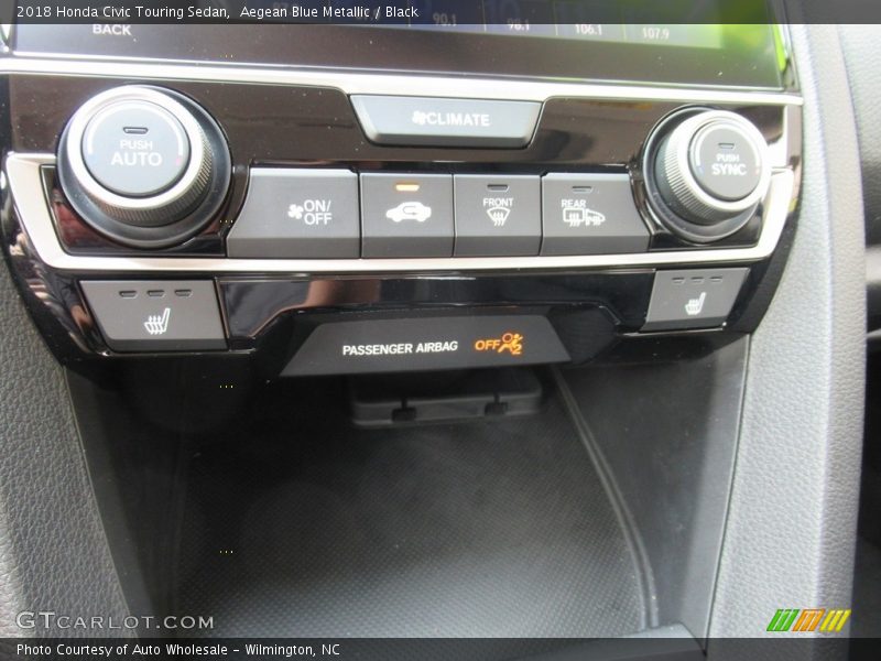 Aegean Blue Metallic / Black 2018 Honda Civic Touring Sedan