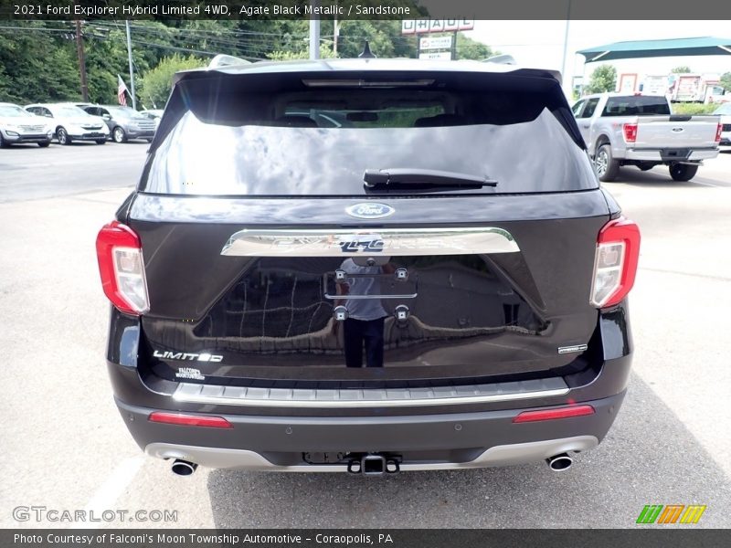Agate Black Metallic / Sandstone 2021 Ford Explorer Hybrid Limited 4WD