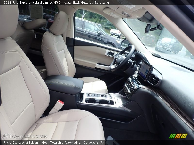 Agate Black Metallic / Sandstone 2021 Ford Explorer Hybrid Limited 4WD