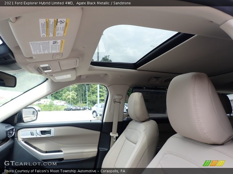 Agate Black Metallic / Sandstone 2021 Ford Explorer Hybrid Limited 4WD