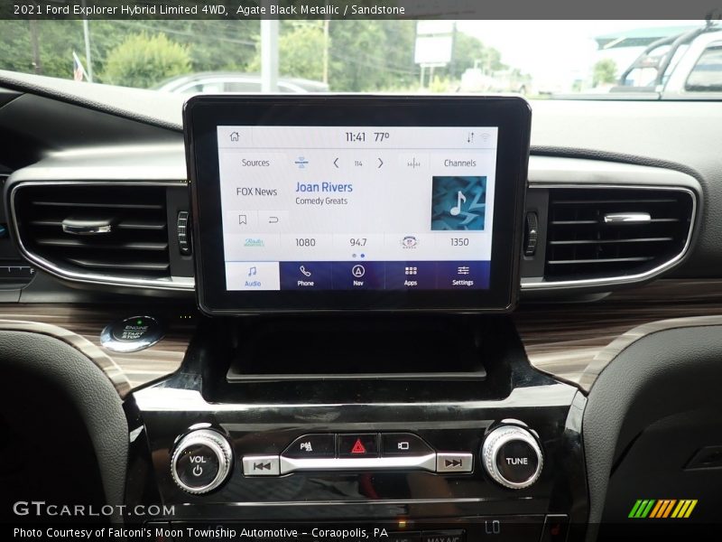 Agate Black Metallic / Sandstone 2021 Ford Explorer Hybrid Limited 4WD