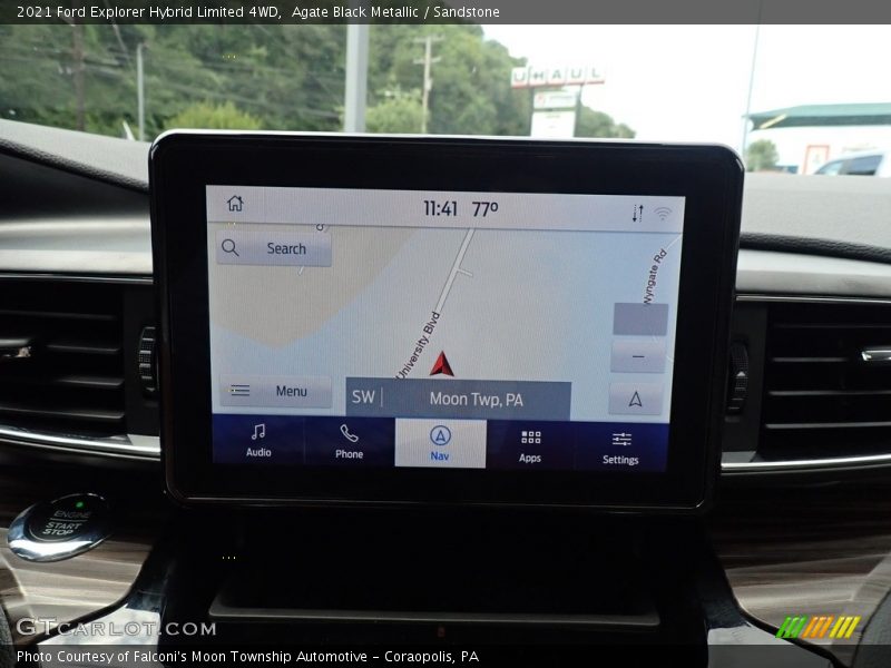 Agate Black Metallic / Sandstone 2021 Ford Explorer Hybrid Limited 4WD