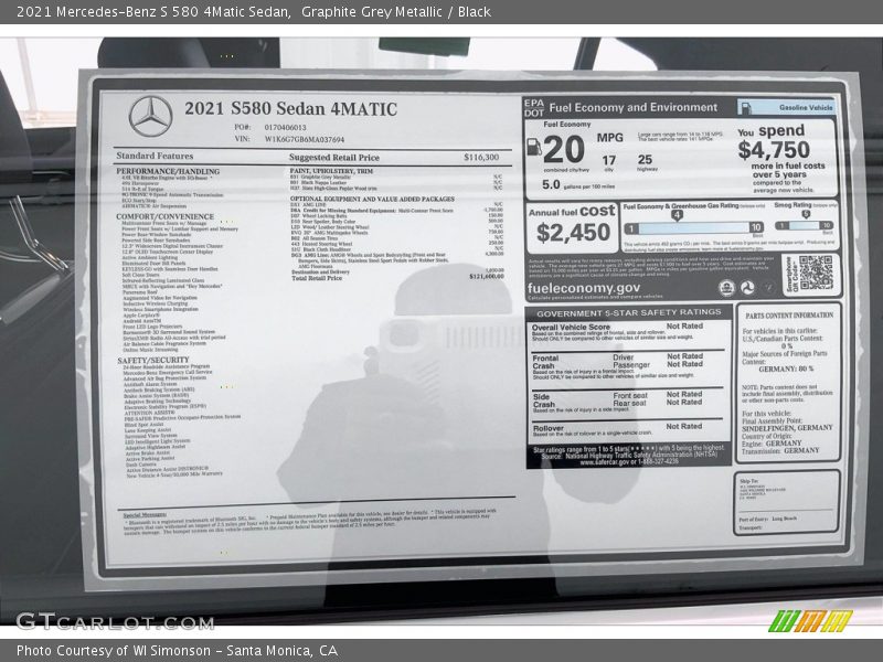 Graphite Grey Metallic / Black 2021 Mercedes-Benz S 580 4Matic Sedan