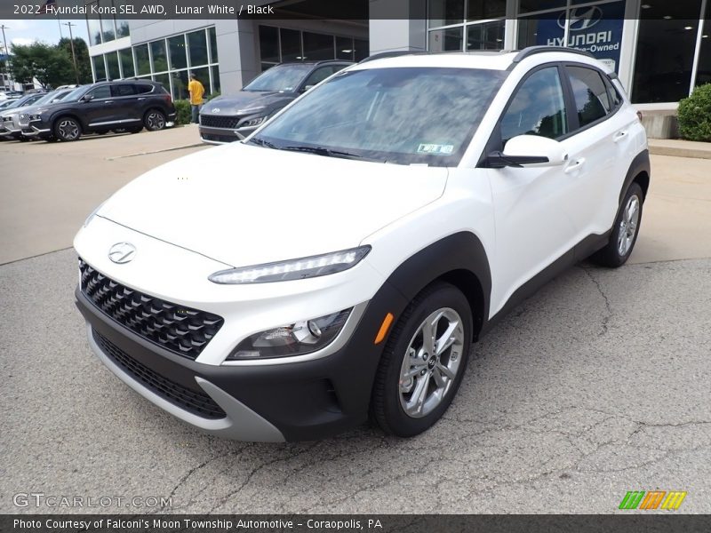 Lunar White / Black 2022 Hyundai Kona SEL AWD