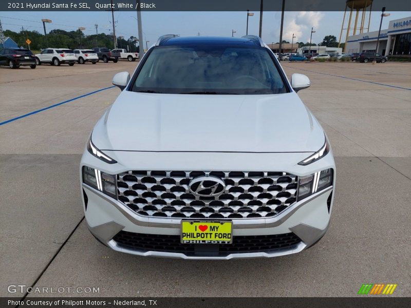 Quartz White / Black 2021 Hyundai Santa Fe SEL