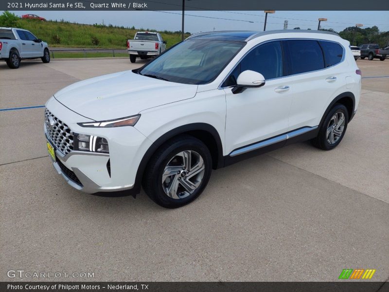 Quartz White / Black 2021 Hyundai Santa Fe SEL