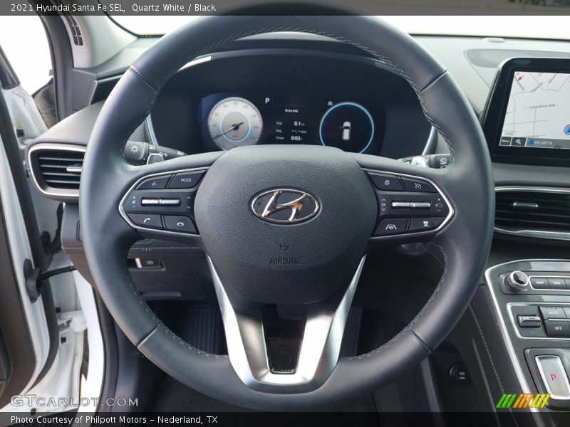 Quartz White / Black 2021 Hyundai Santa Fe SEL