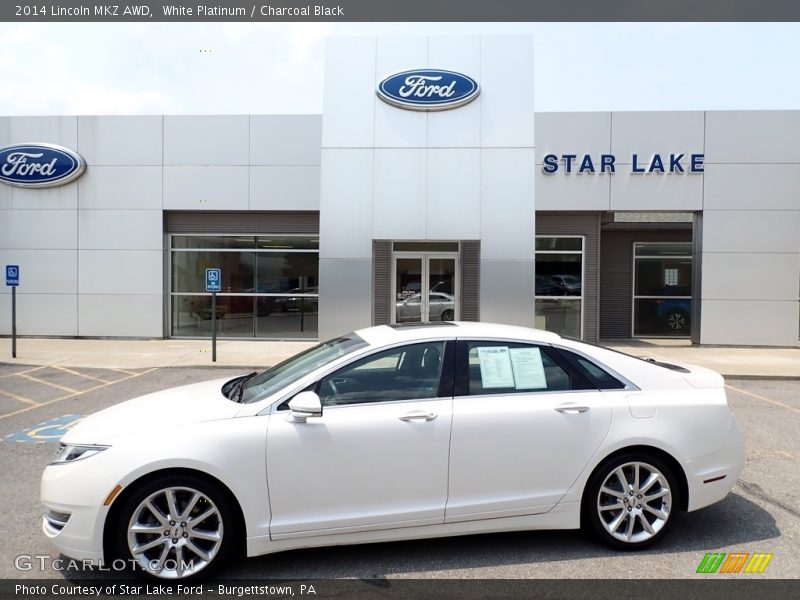White Platinum / Charcoal Black 2014 Lincoln MKZ AWD
