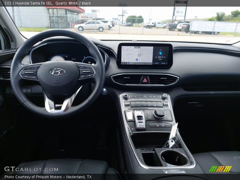 Quartz White / Black 2021 Hyundai Santa Fe SEL