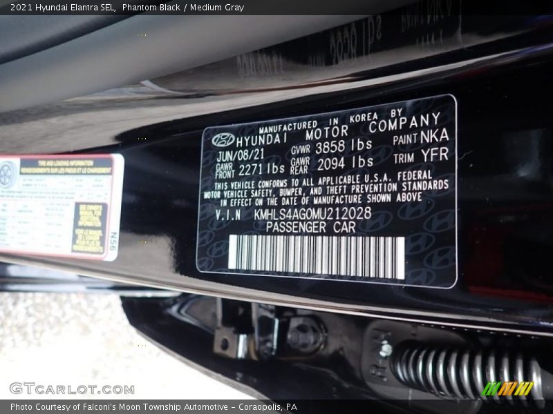 Phantom Black / Medium Gray 2021 Hyundai Elantra SEL
