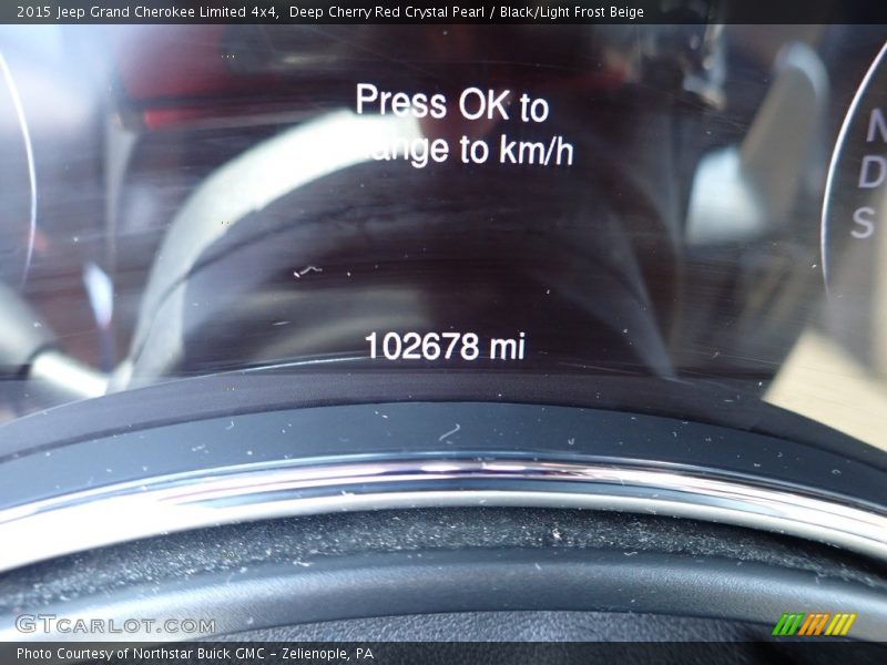 Deep Cherry Red Crystal Pearl / Black/Light Frost Beige 2015 Jeep Grand Cherokee Limited 4x4